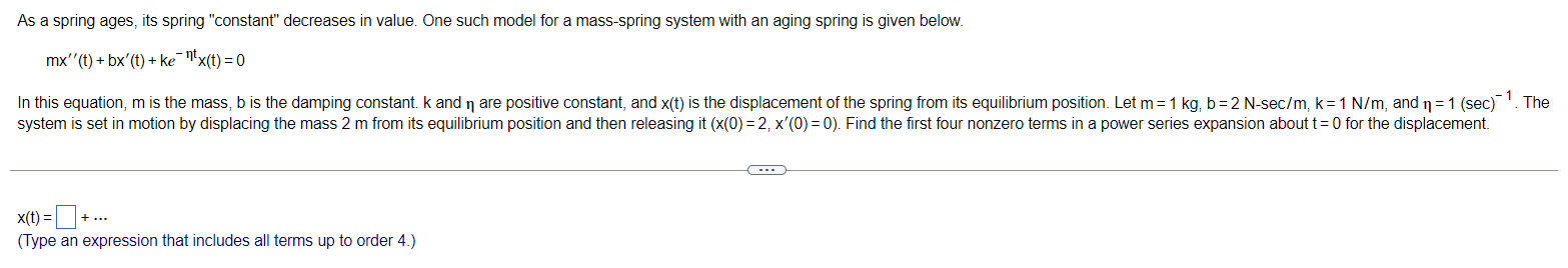 Solved As a spring ages, its spring 