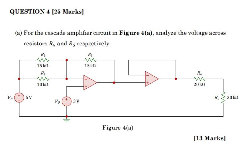 Solved QUESTION 4 [25 Marks] (a) For the cascade amplifier | Chegg.com