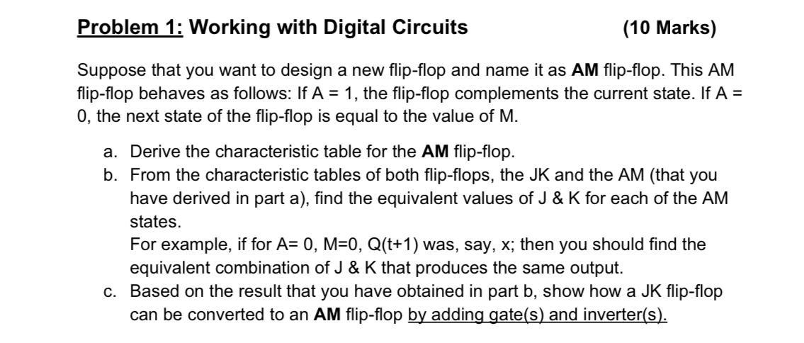 Solved Problem 1: Working with Digital Circuits (10 Marks) | Chegg.com
