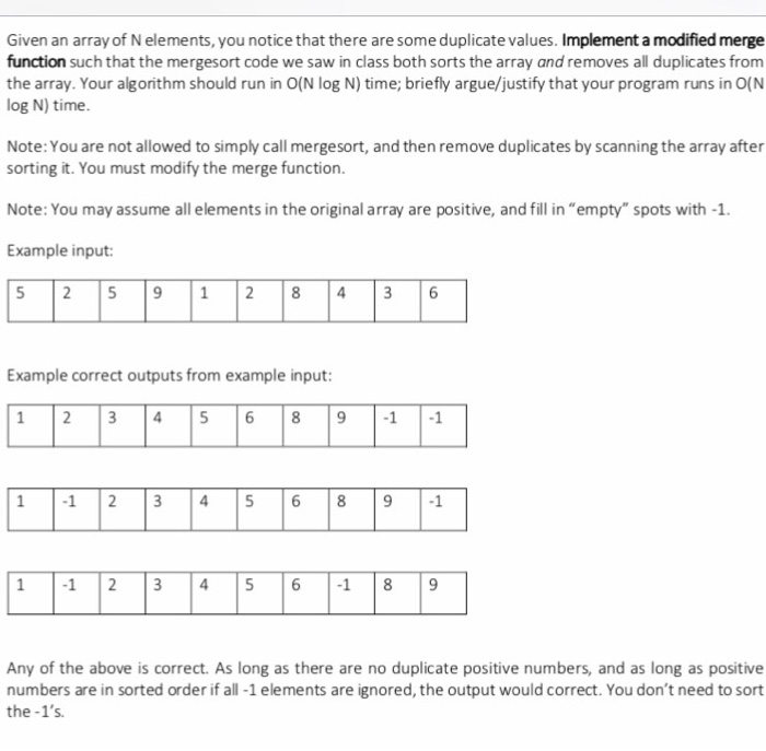 Solved Given An Array Of N Elements You Notice That There Chegg