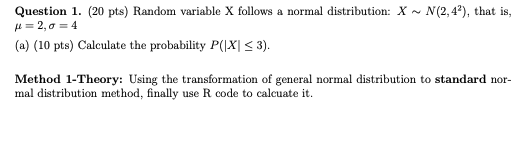 Solved Question 1. (20 pts) Random variable X follows a | Chegg.com