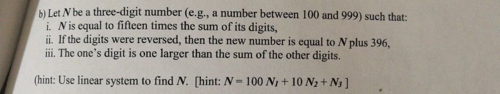 Solved het N be a three-digit number (e.g., a number between | Chegg.com