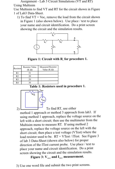 Solved Assignment Lab 3 Circuit Simulations (VT and RT) | Chegg.com
