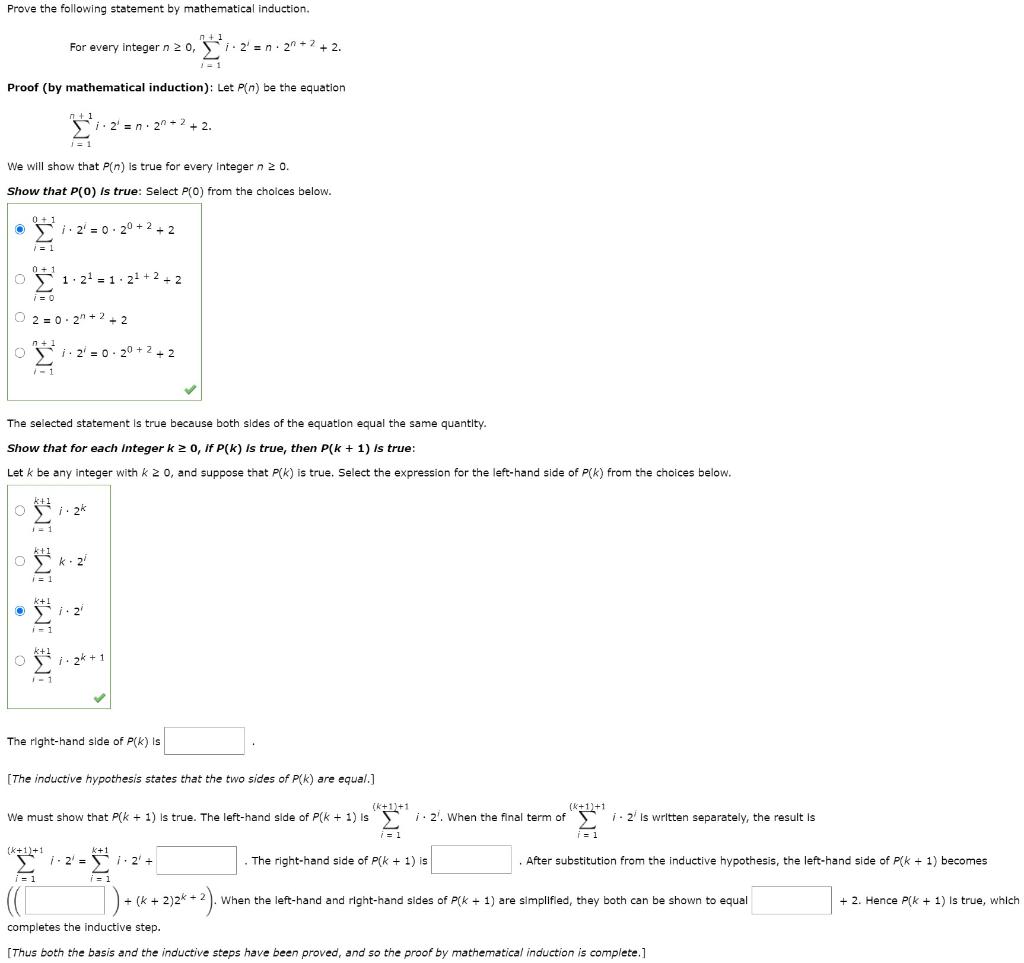 Solved Prove The Following Statement By Mathematical 