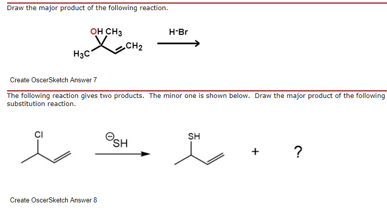Solved Draw the major product of the following reaction. OH | Chegg.com
