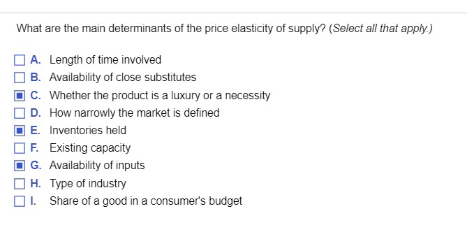 Determinants Of Supply Elasticity