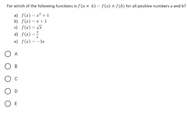 Solved For which of the following functions is | Chegg.com