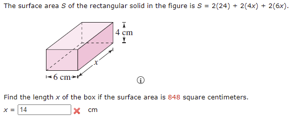 Solved The surface area S of the rectangular solid in the | Chegg.com