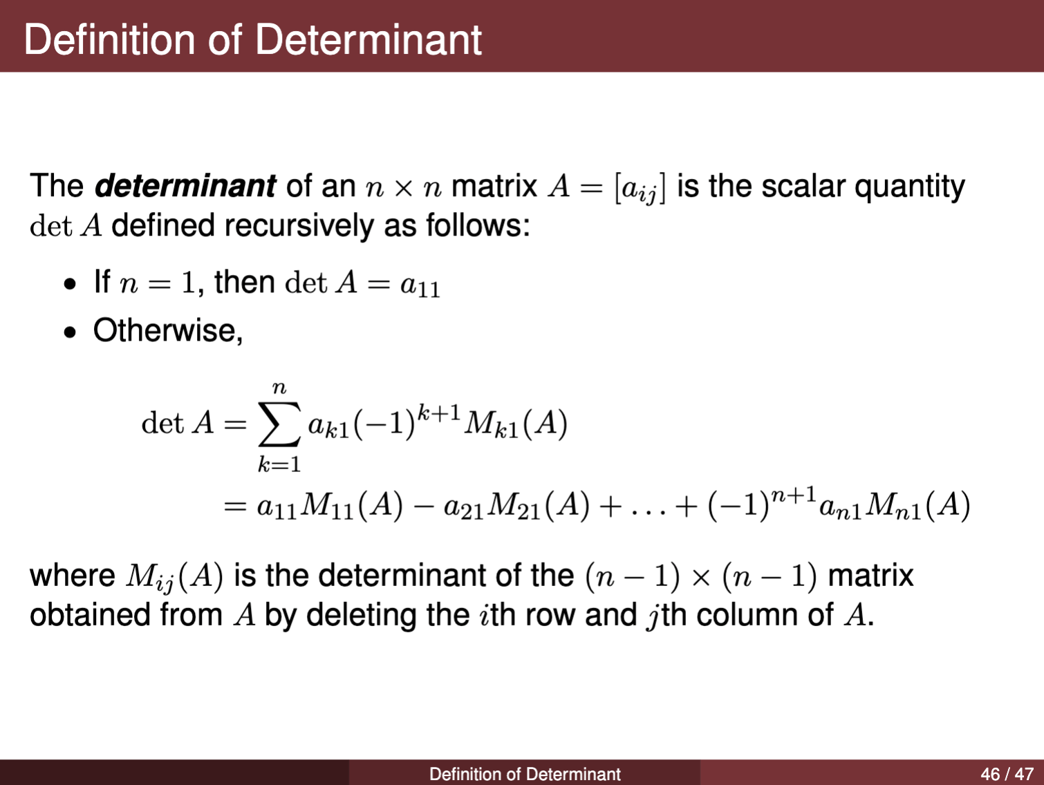 Please use the definition of the determinant given on | Chegg.com