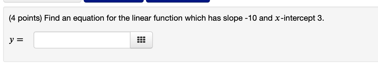 Solved (4 points) Find an equation for the linear function | Chegg.com
