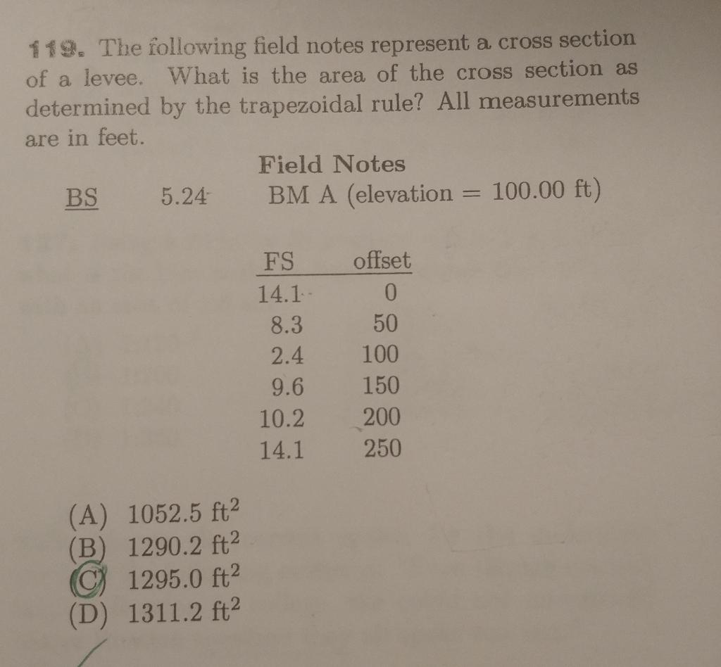 Solved The following field notes represent a cross section | Chegg.com