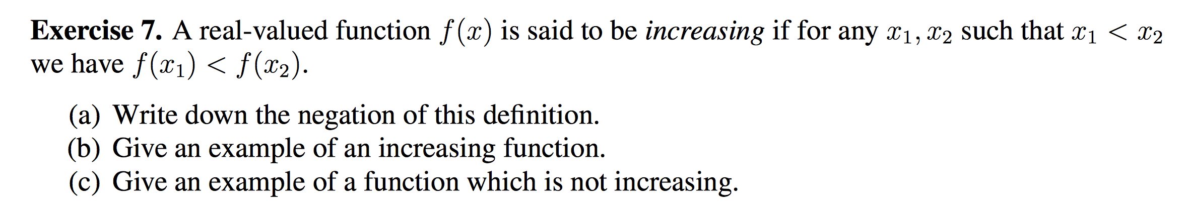 Solved Exercise 7. A real-valued function f(x) is said to be | Chegg.com