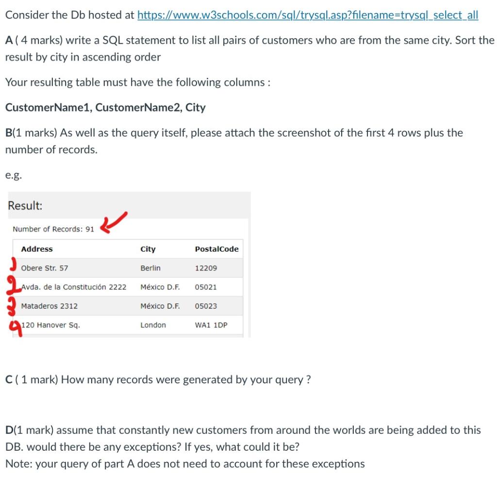 Solved Consider the Db hosted at | Chegg.com