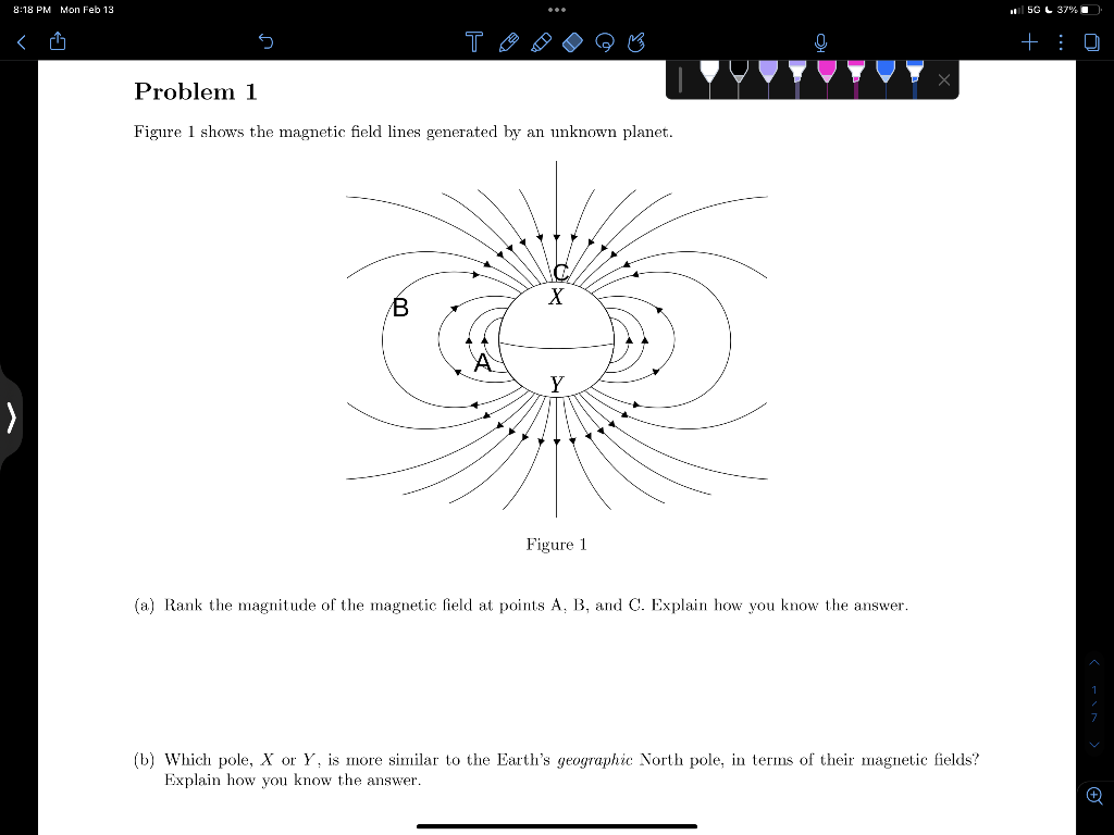 Solved Figure 1 shows the magnetic field lines generated by | Chegg.com