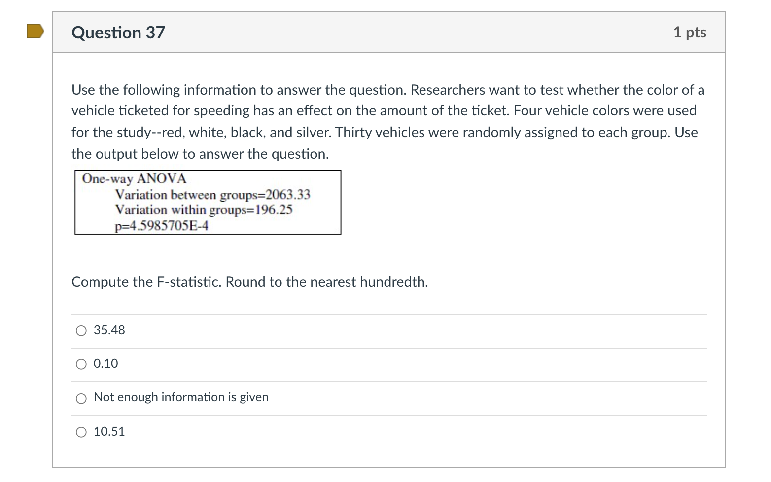 Solved Question 37 1 pts Use the following information to | Chegg.com
