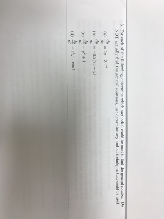 Solved 3. For Each Of The Following, Determine Which | Chegg.com