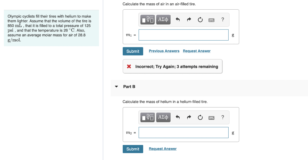 Solved Olympic cyclists fill their tires with helium to make