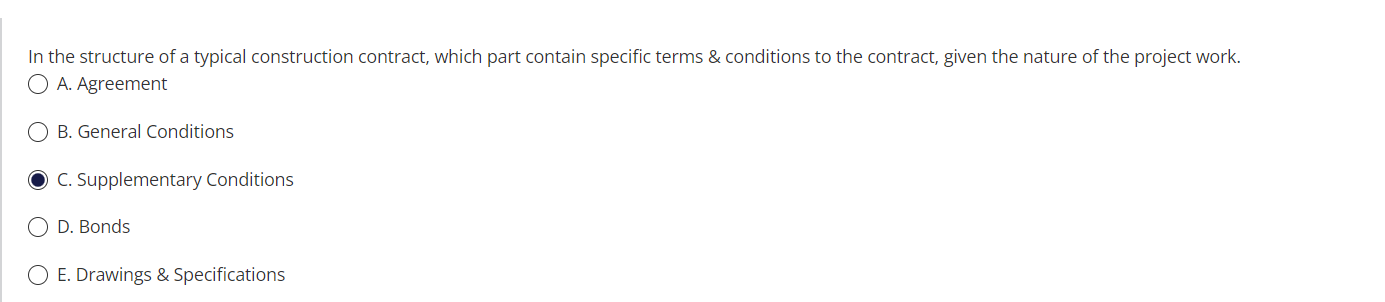 Solved In the structure of a typical construction | Chegg.com