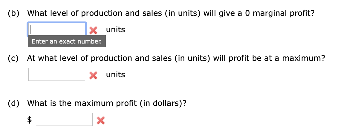 Solved (a) Graph the marginal profit function for the profit | Chegg.com