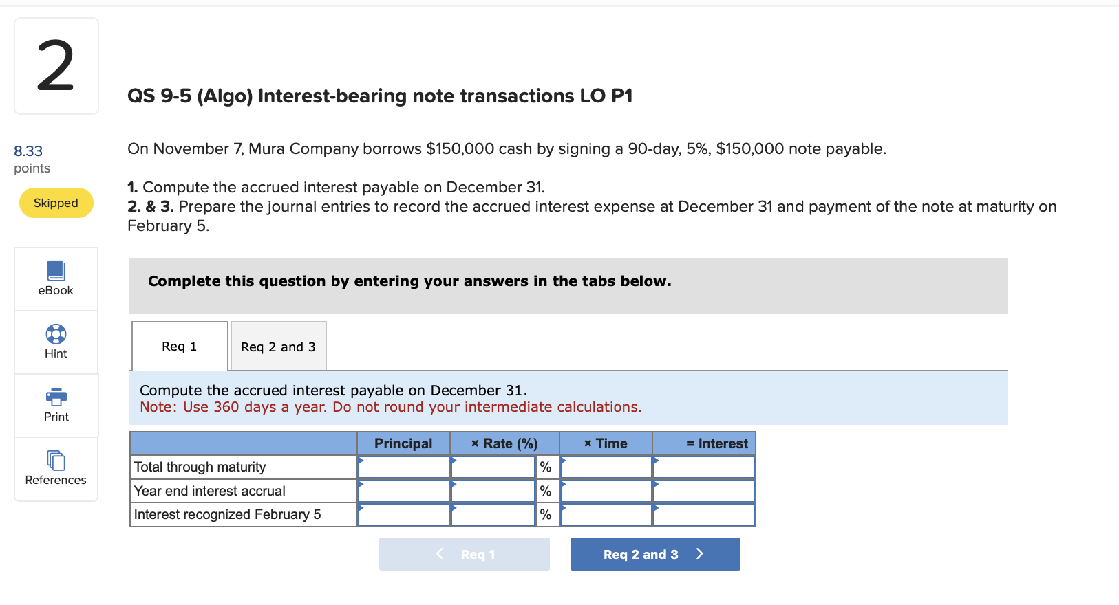 Solved QS 9-5 (Algo) Interest-bearing Note Transactions LO | Chegg.com