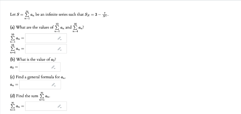 Solved Let S N 1 E An Be An Infinite Series Such That S Chegg Com