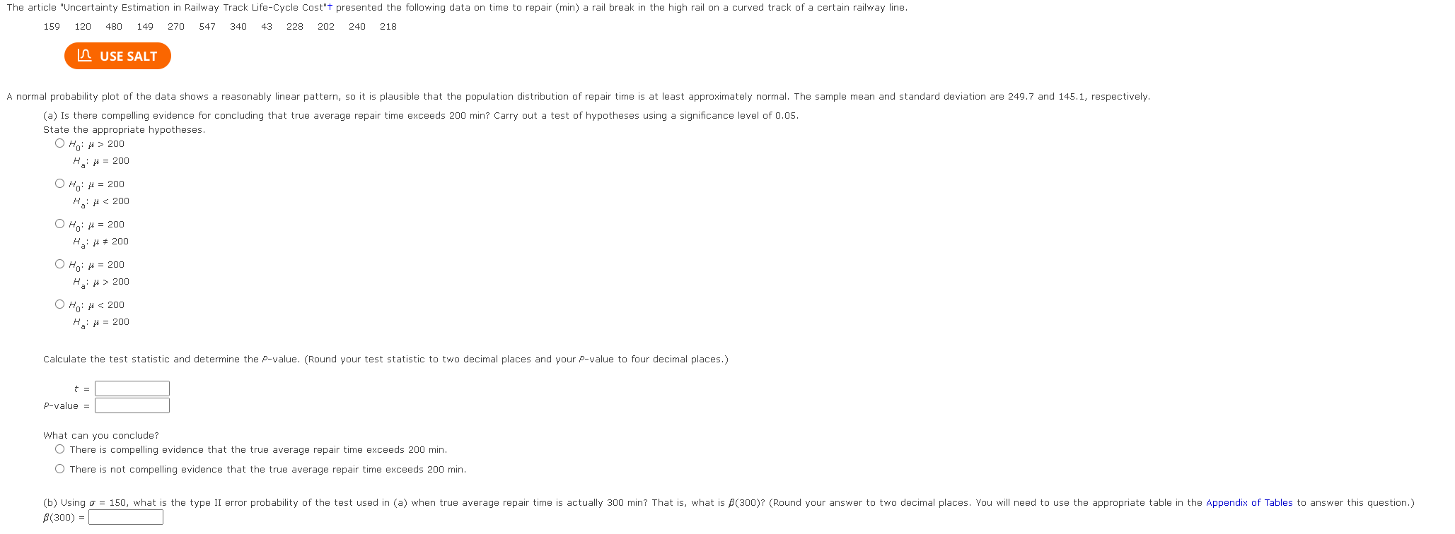 Solved (a) Is there compelling evidence for concluding that