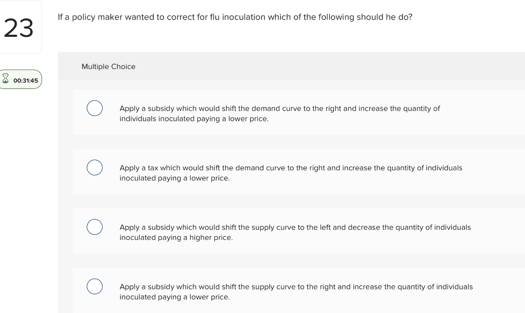 Solved If A Policy Maker Wanted To Correct For Flu Chegg