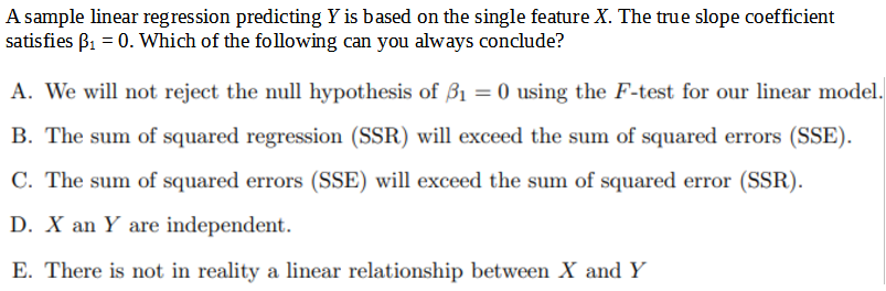 Solved A sample linear regression predicting Y is based on | Chegg.com