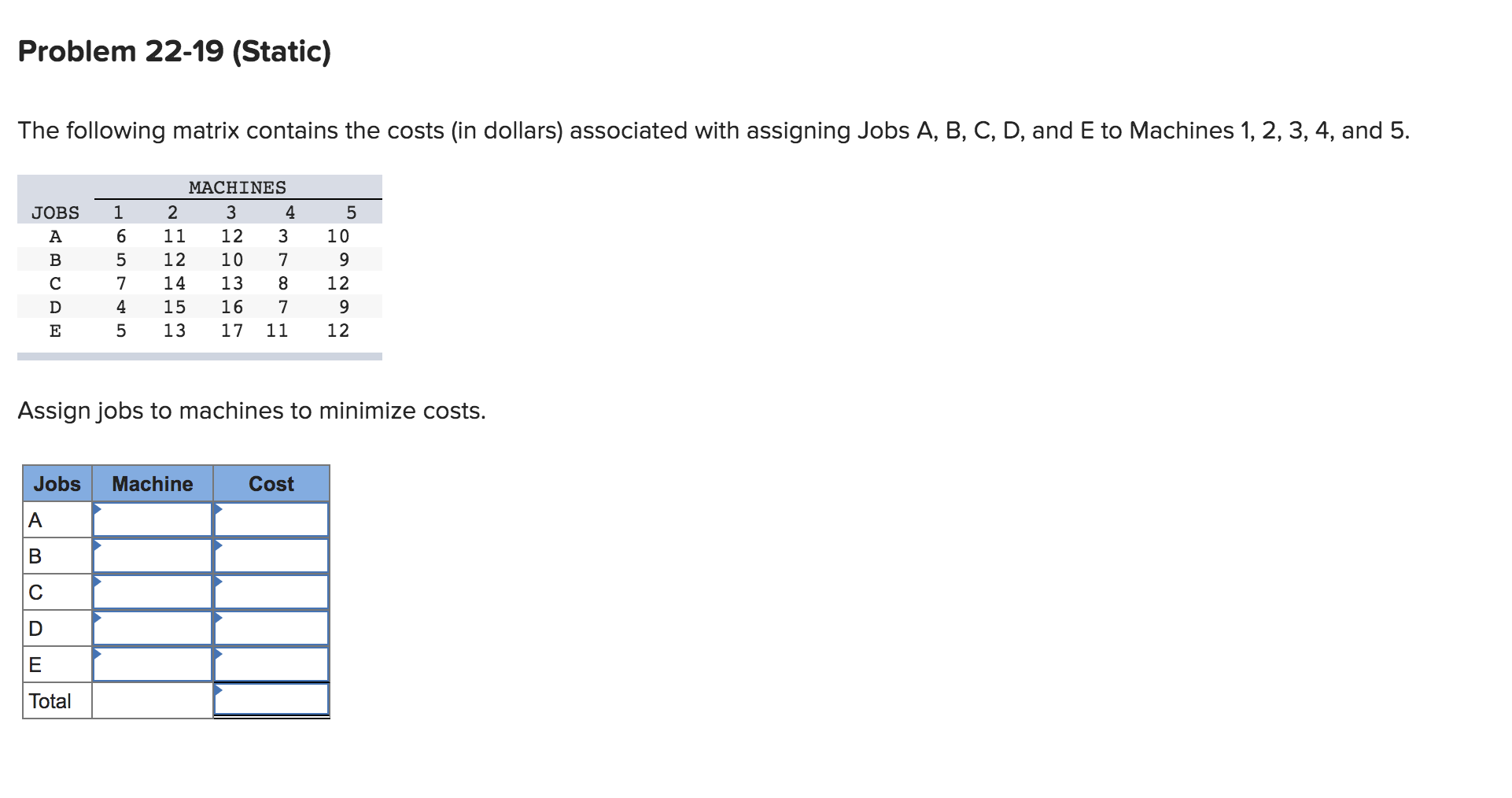 Solved Problem 2219 (Static) The following matrix contains