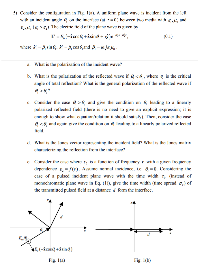 Solved 5) Consider the configuration in Fig. 1(a). A uniform | Chegg.com