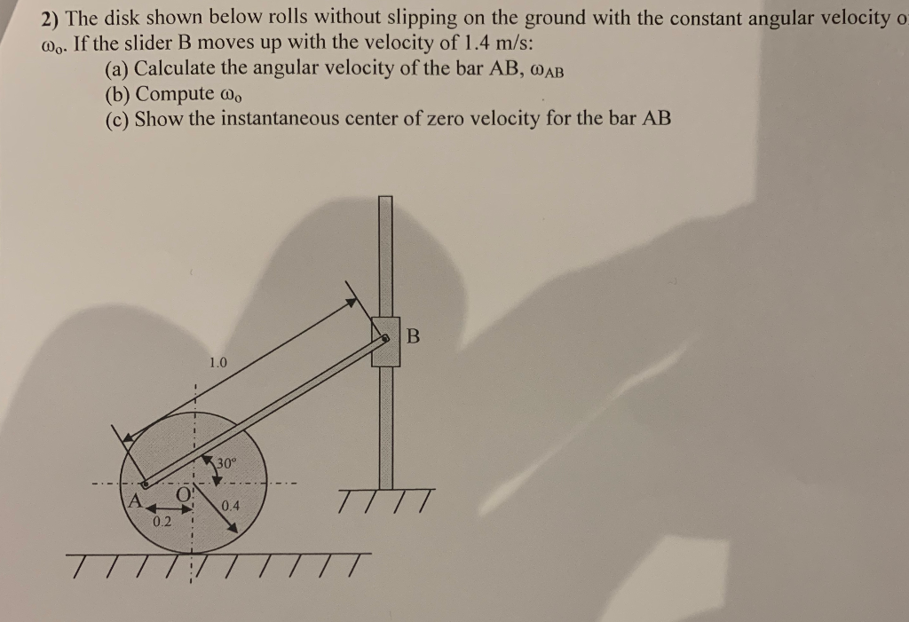 Solved 2) The disk shown below rolls without slipping on the | Chegg.com