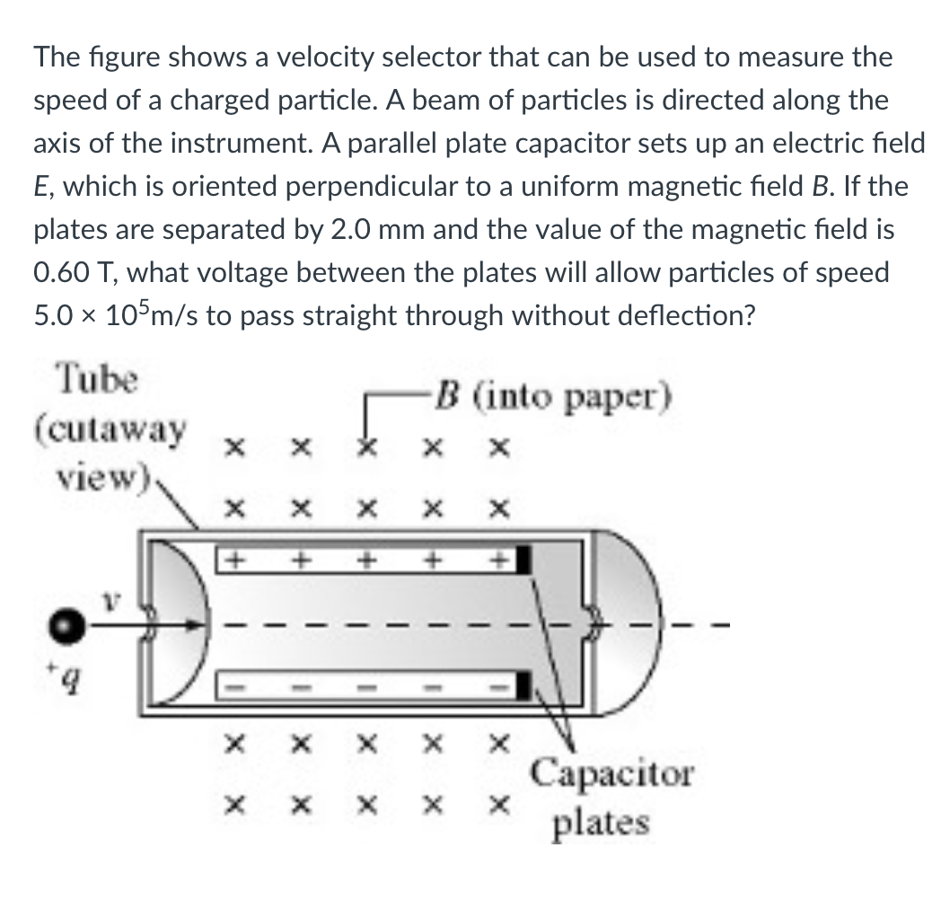 Solved The Figure Shows A Velocity Selector That Can Be Used | Chegg.com