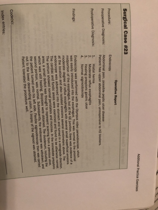 Solved Surgical Case 23 Procedure Endoscopy Abdominal