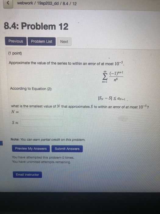 Solved webwork /19sp203 dd/8.4/12 8.4: Problem 12 | Chegg.com