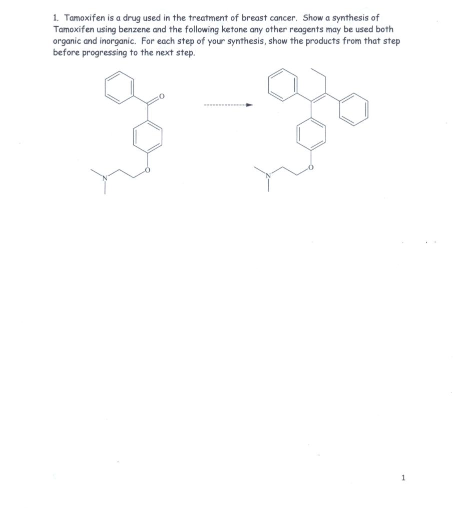 Solved 1. The drug tamoxifen, used in treatment of breast