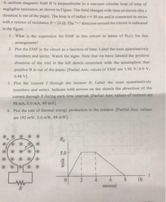Solved A uniform magnetic field B is perpendicular to a | Chegg.com