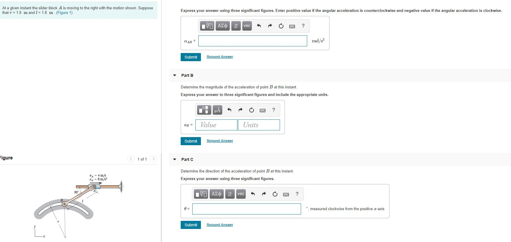 Solved At A Given Instant The Slider Block A Is Moving To Chegg Com