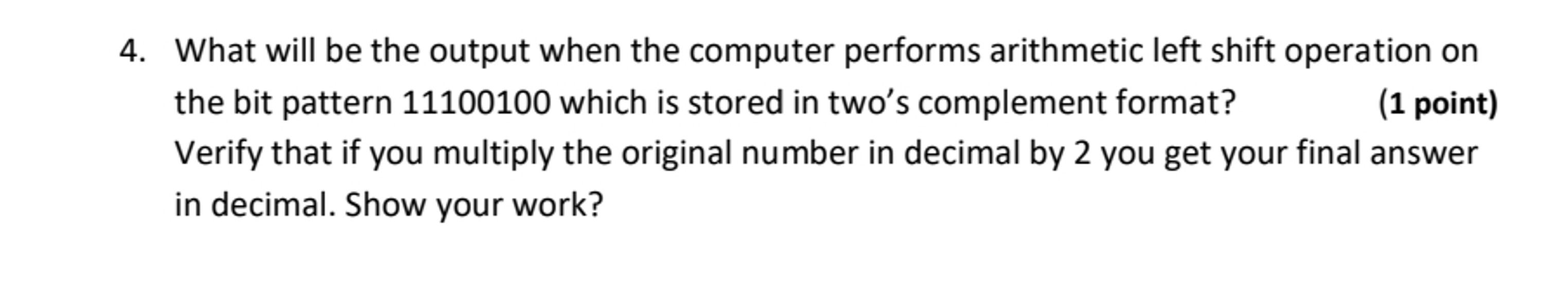 Solved what will be the output when the computer performs chegg