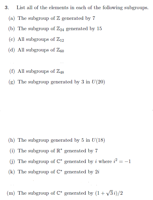 Solved 3. List all of the elements in each of the following | Chegg.com