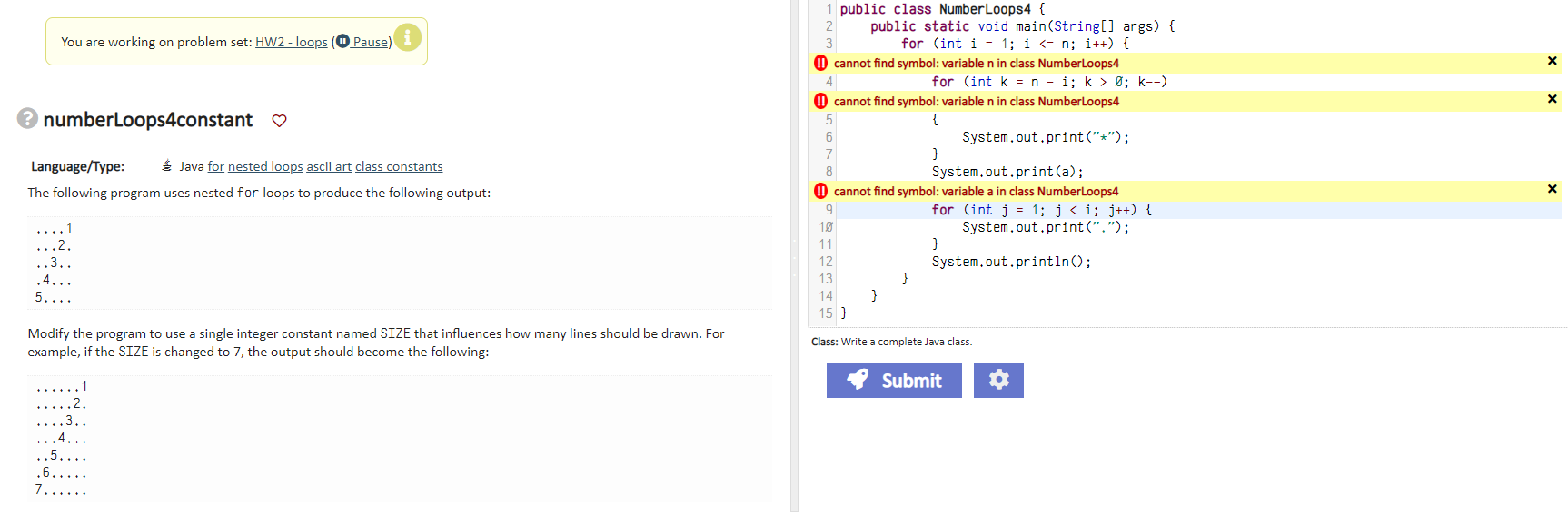 Solved numberLoops4constant Language/Type: The following | Chegg.com