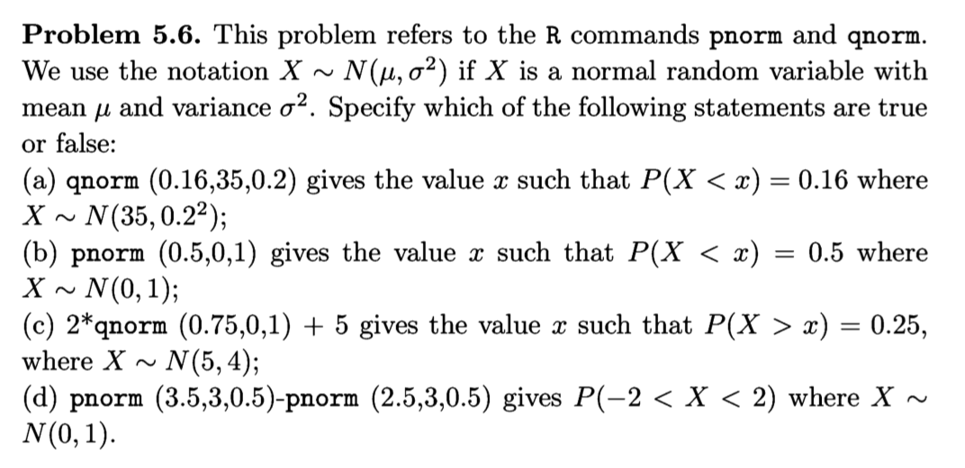 Solved Problem 5.6. This problem refers to the R commands | Chegg.com