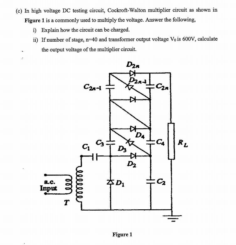 Solved (c) In high voltage DC testing circuit, | Chegg.com