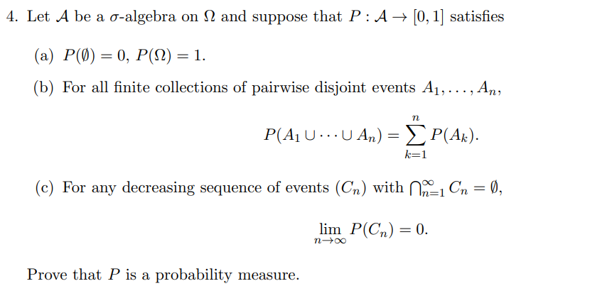 Solved 4 Let A Be A O Algebra On N And Suppose That P A Chegg Com