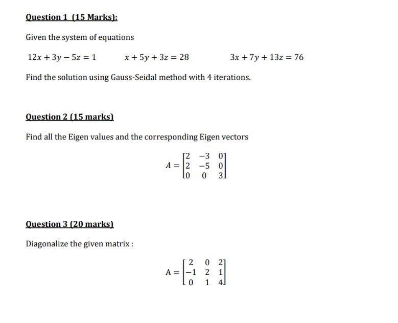Solved Given the system of equations | Chegg.com