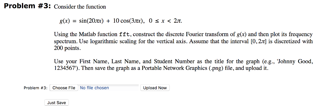Solved Problem 3: Consider the function g(x) = | Chegg.com