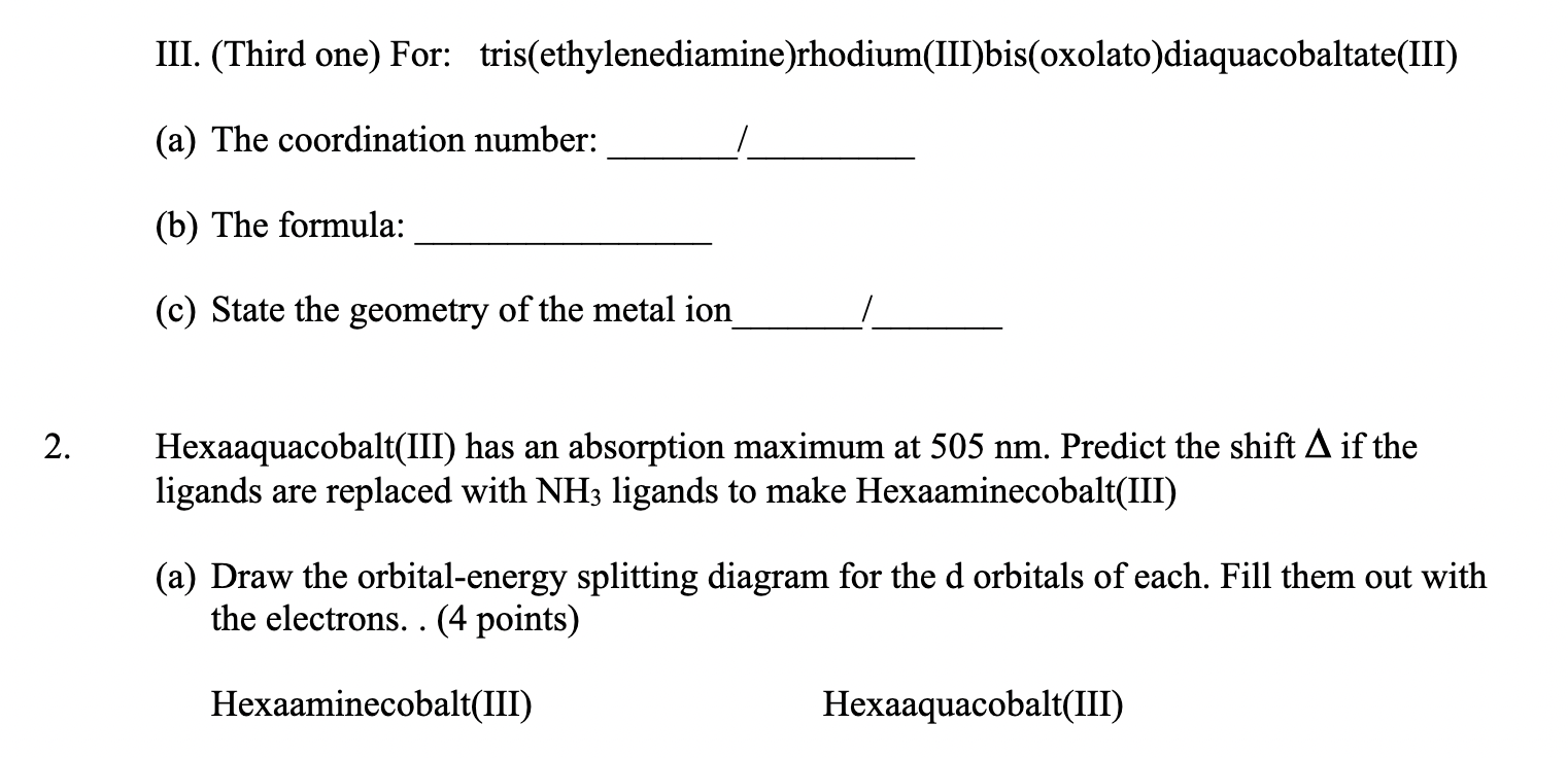Solved III. (Third one) For