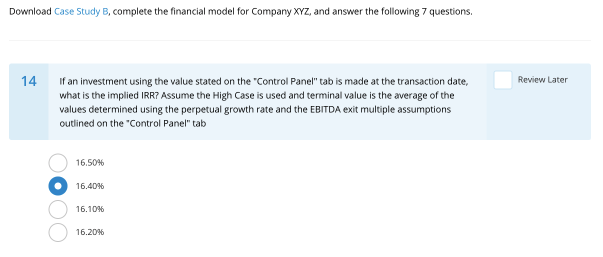 Download Case Study B, complete the financial model | Chegg.com