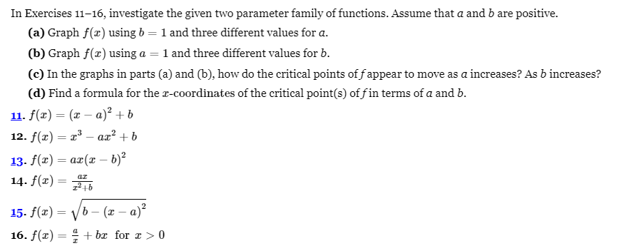 Solved In Exercises 11–16, investigate the given two | Chegg.com