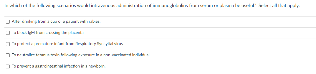 Solved In which of the following scenarios would intravenous | Chegg.com