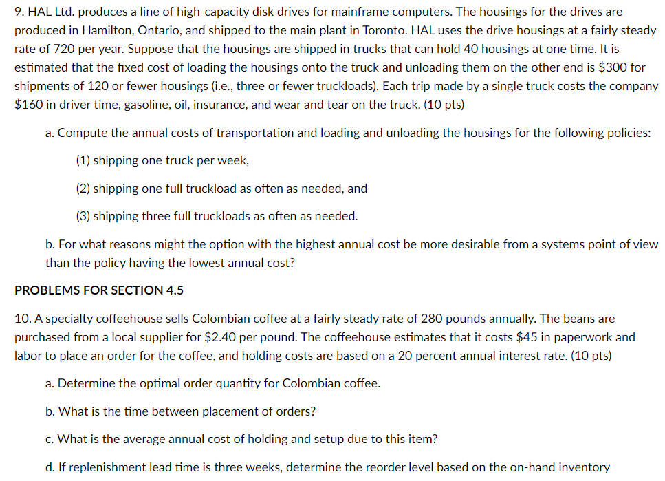 solved-9-hal-ltd-produces-a-line-of-high-capacity-disk-chegg